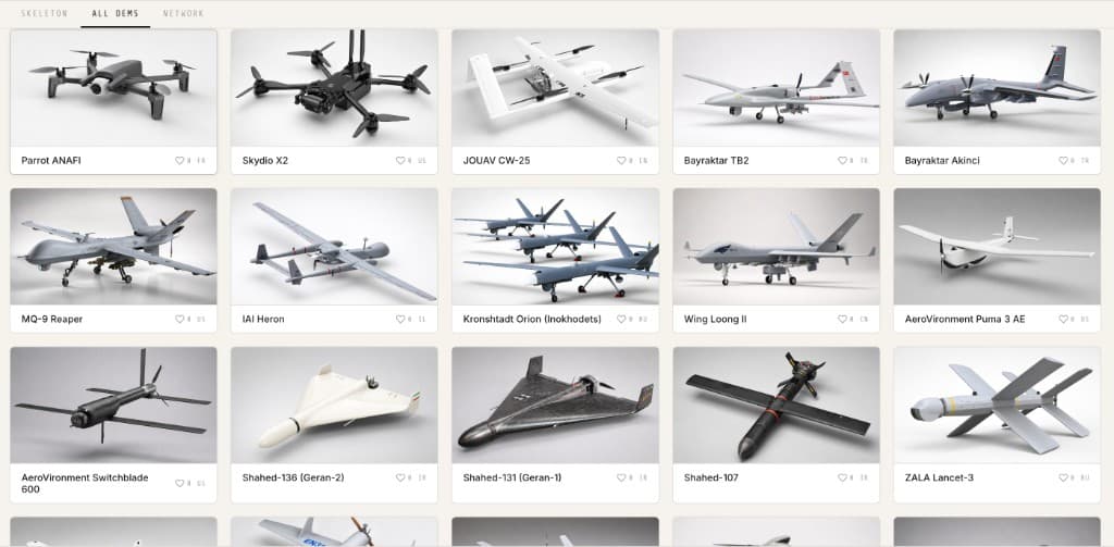 UAVs.fyi drone database preview